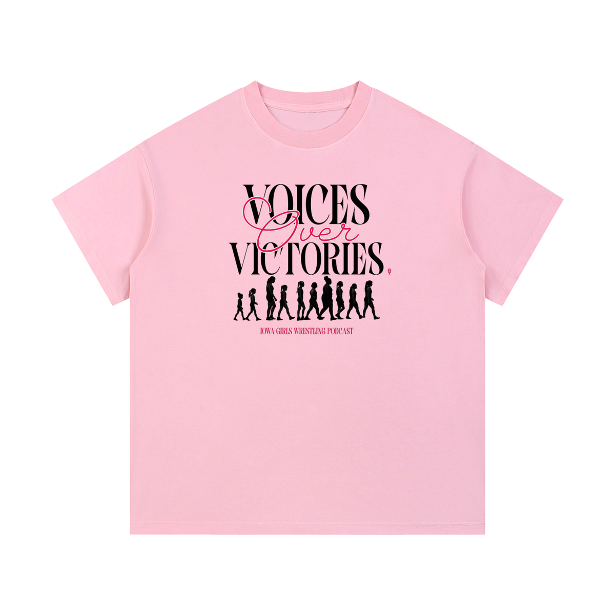 Oversized Voices Over Victories Tee | Iowa Girls Wrestling Collab