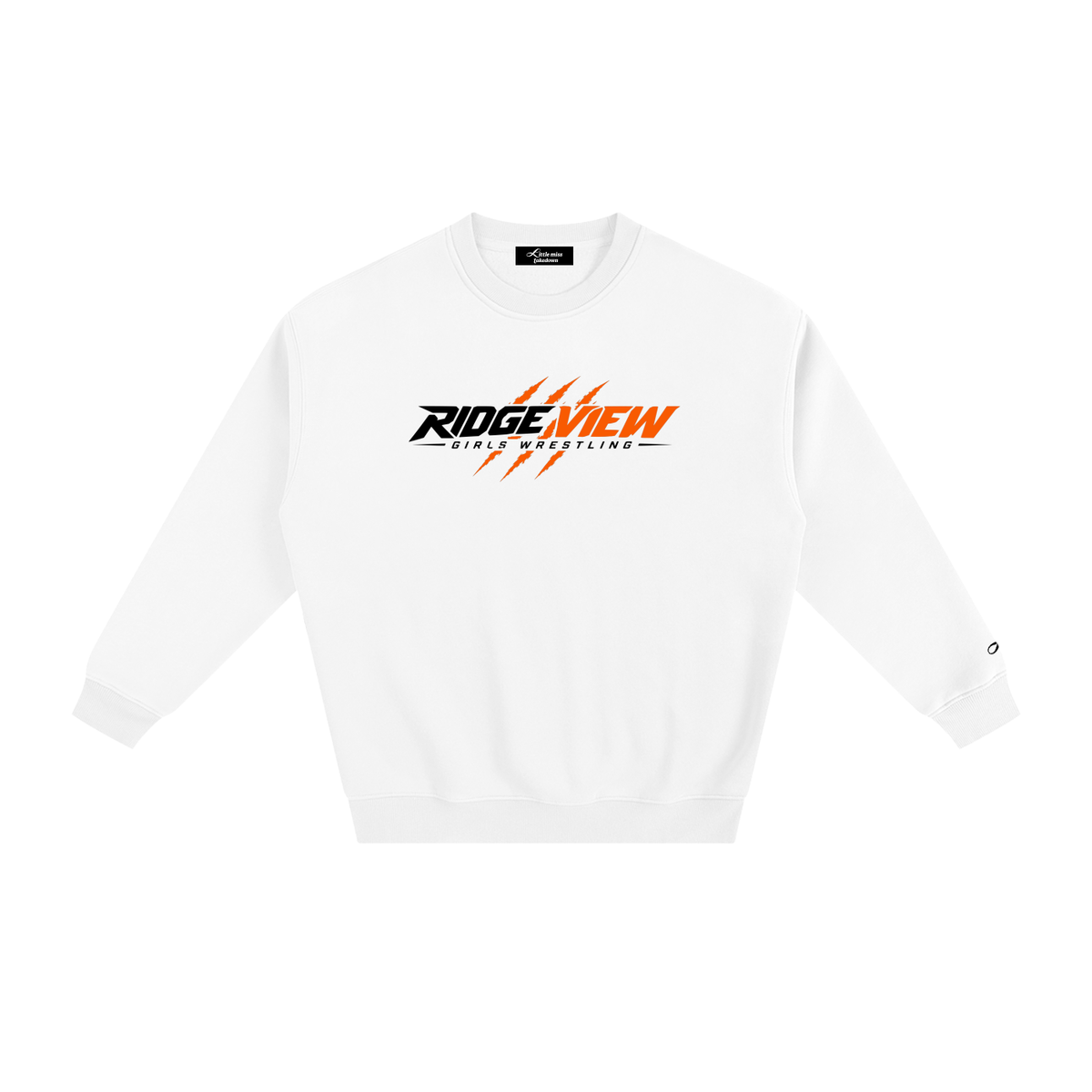 Ridge View Girls Wrestling Fleece Crewneck White