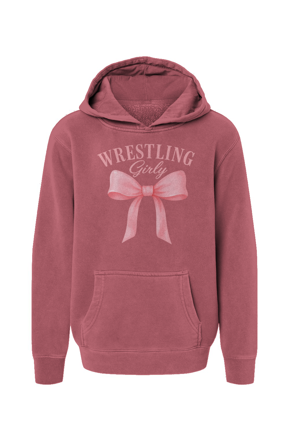 Youth Wrestling Girly Pigment-Dyed Hoodie