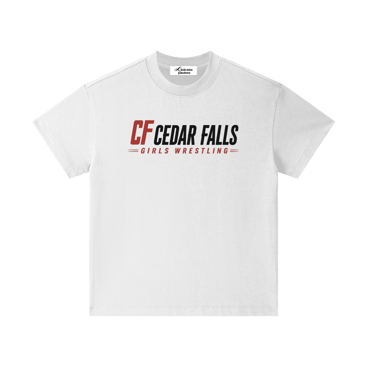 Cedar Falls Girls Wrestling Youth Logo Tee White
