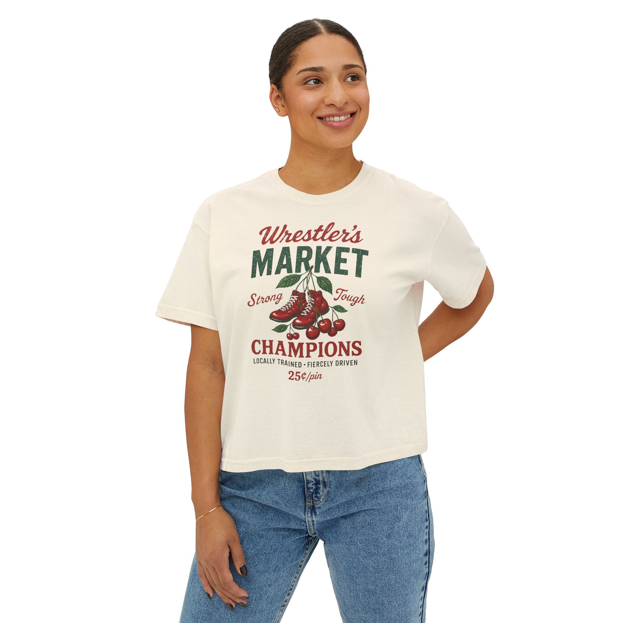 Wrestler's Market | Women's Boxy Tee | Woman's Wrestling T-Shirt | Little Miss Takedown