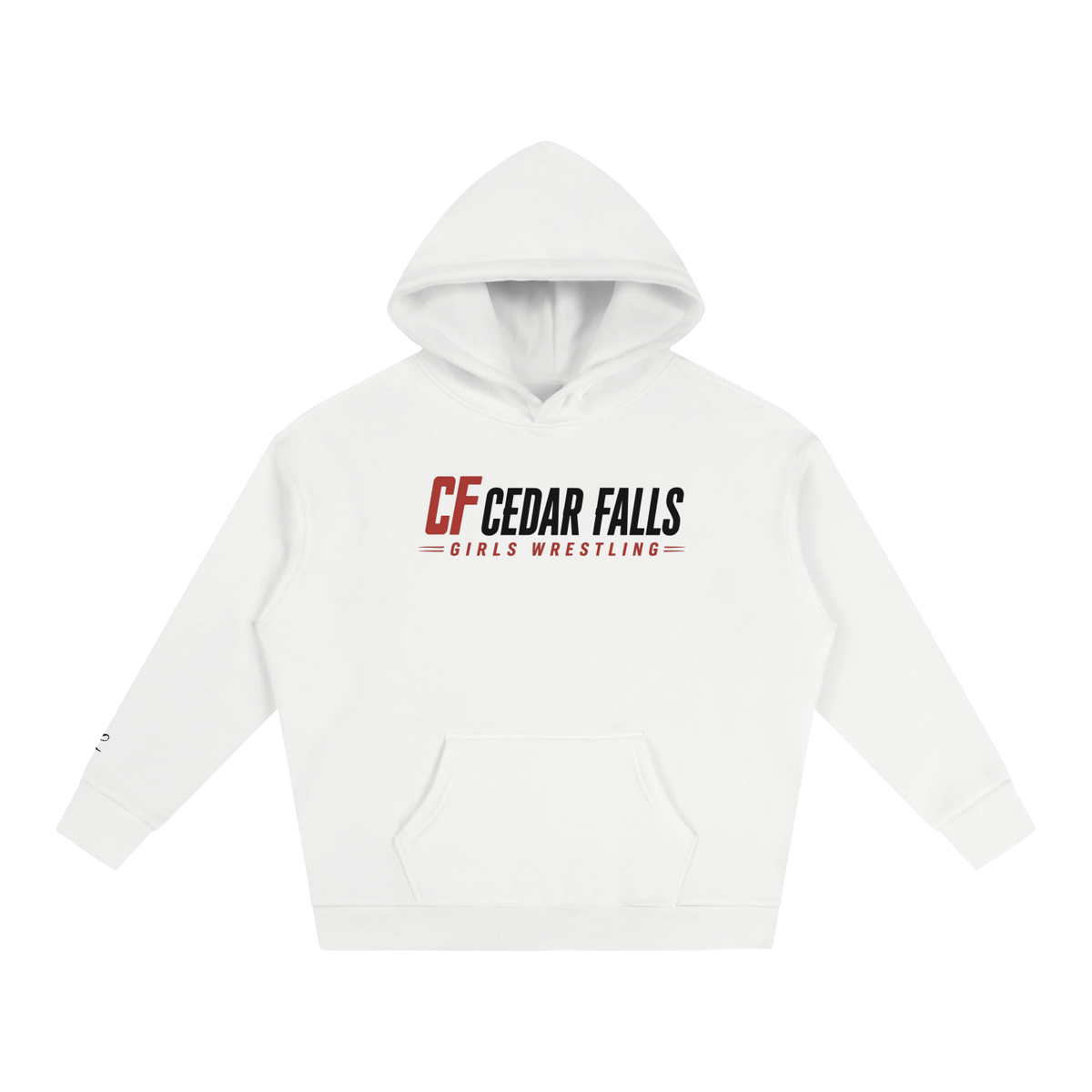 Cedar Falls Girls Wrestling Oversized Hoodie White