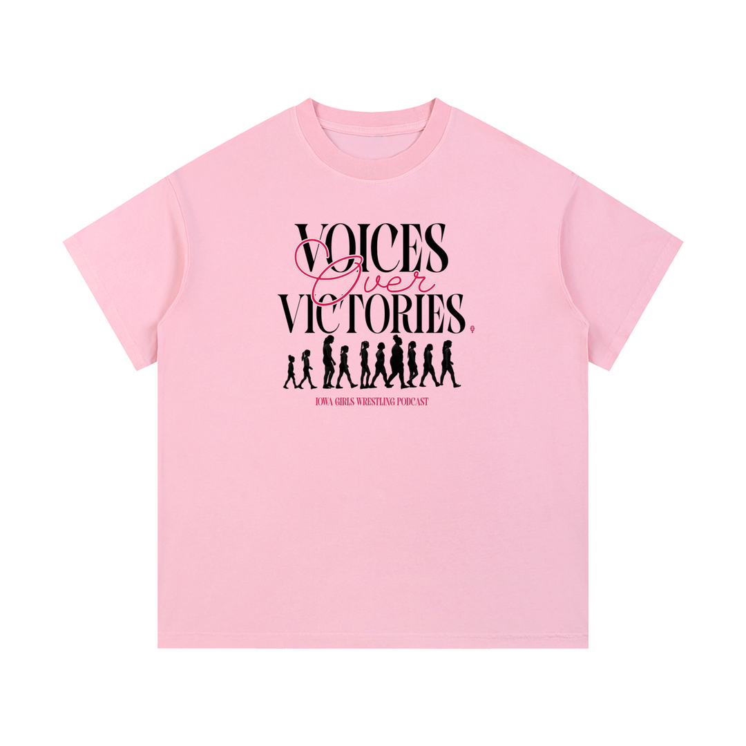 Oversized Voices Over Victories Tee | Iowa Girls Wrestling Collab