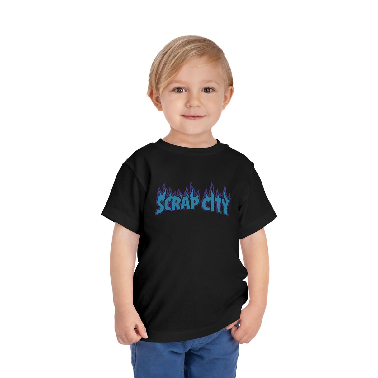 Cool Scrap City Toddler Short Sleeve Tee - Trendy Kids Graphic Tee
