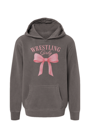 Youth Wrestling Girly Pigment-Dyed Hoodie