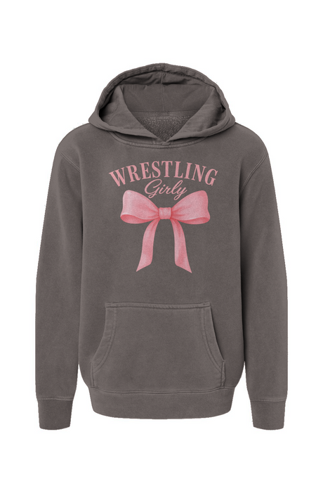 Youth Wrestling Girly Pigment-Dyed Hoodie
