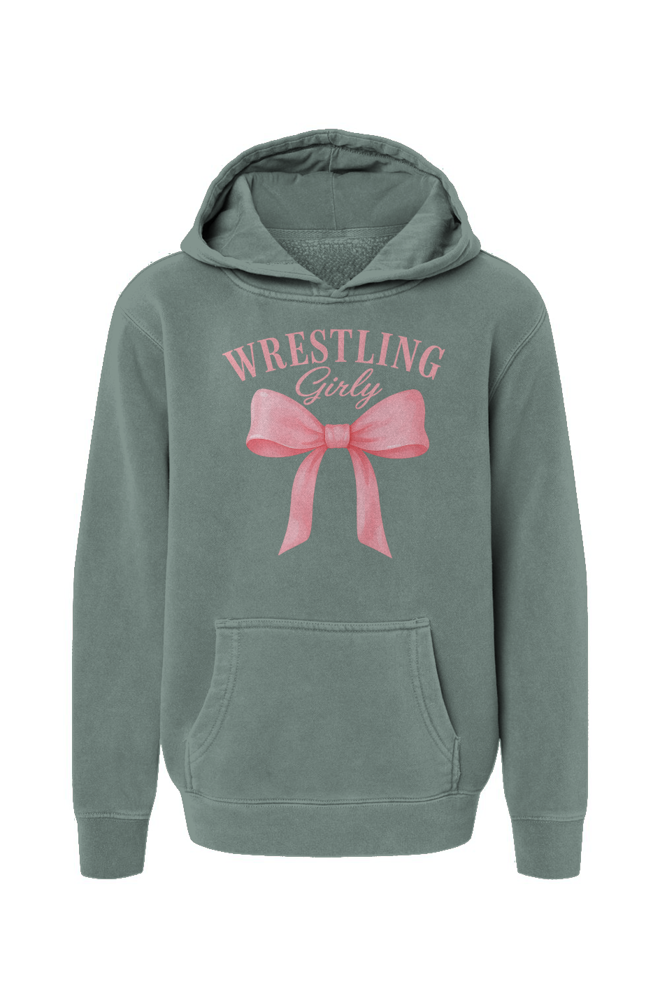 Youth Wrestling Girly Pigment-Dyed Hoodie