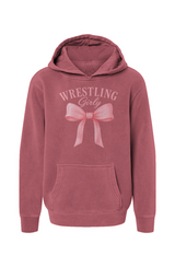 Youth Wrestling Girly Pigment-Dyed Hoodie