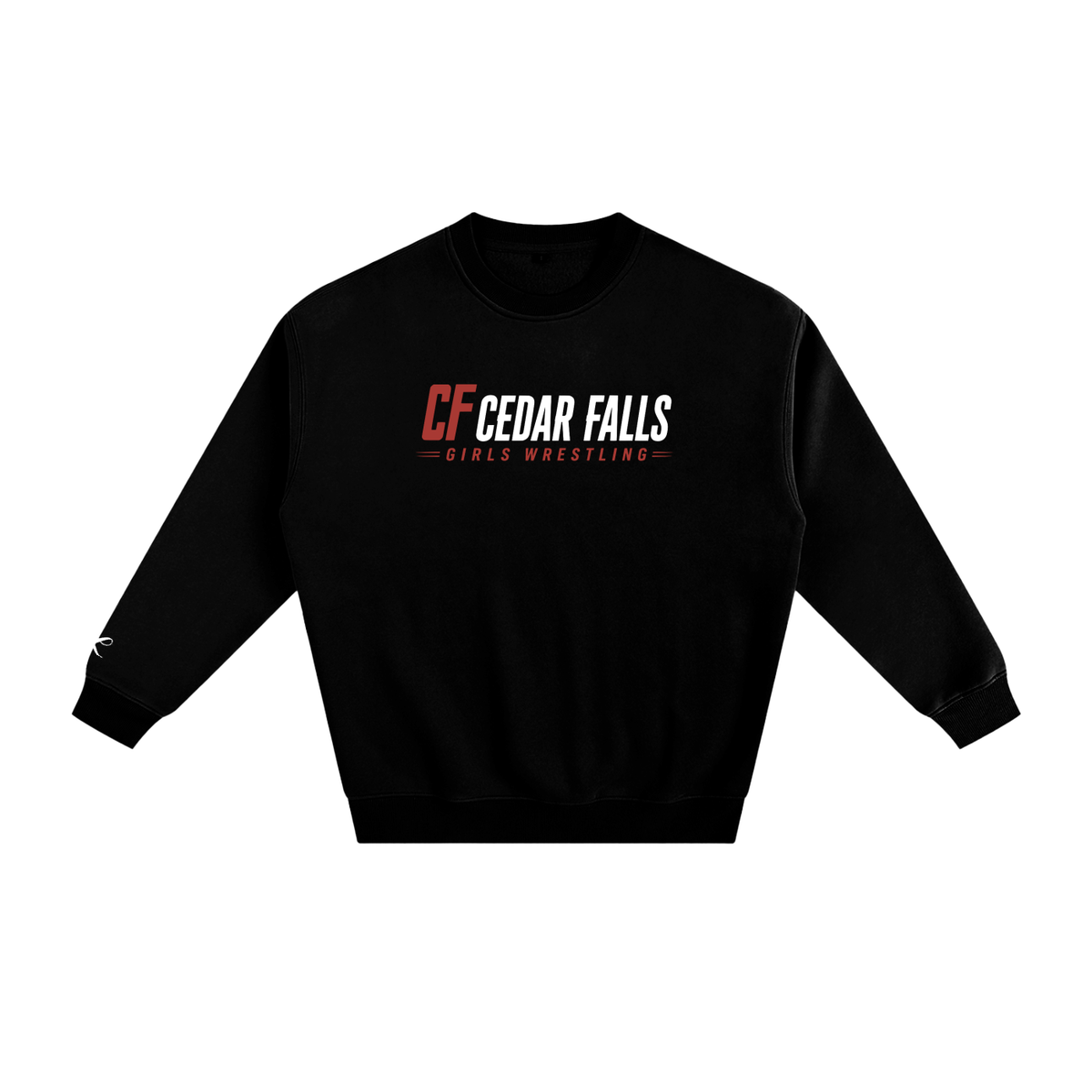 Cedar Falls Girls Wrestling Logo Crewneck Black