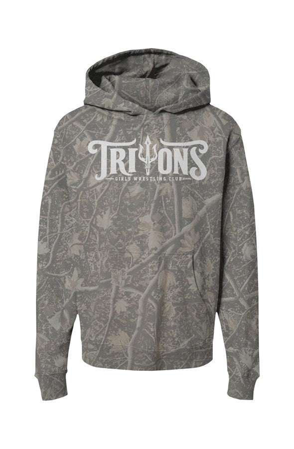 Tritons Girls Wrestling Youth Camo Hoodie